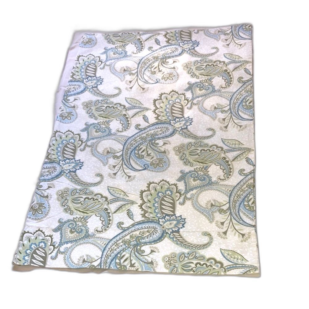 POTTERY BARN Fresco Paisley Pillow Case Blue Green Cream Standard Size